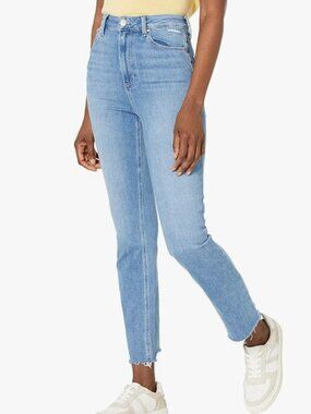 Paige Ultra High Rise Cindy Straight Jean Austyn Destructed 23
